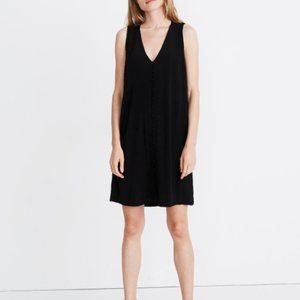 Black Madewell button-front tank dress, size M